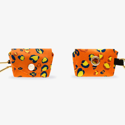 Pochette pour chien léopard orange