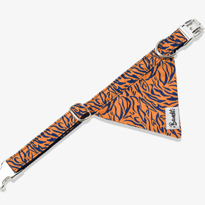 Bandana pour chien motif tigre orange