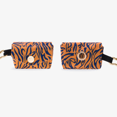 Pochette pour sacs à crotte pour chien motif tigre orange